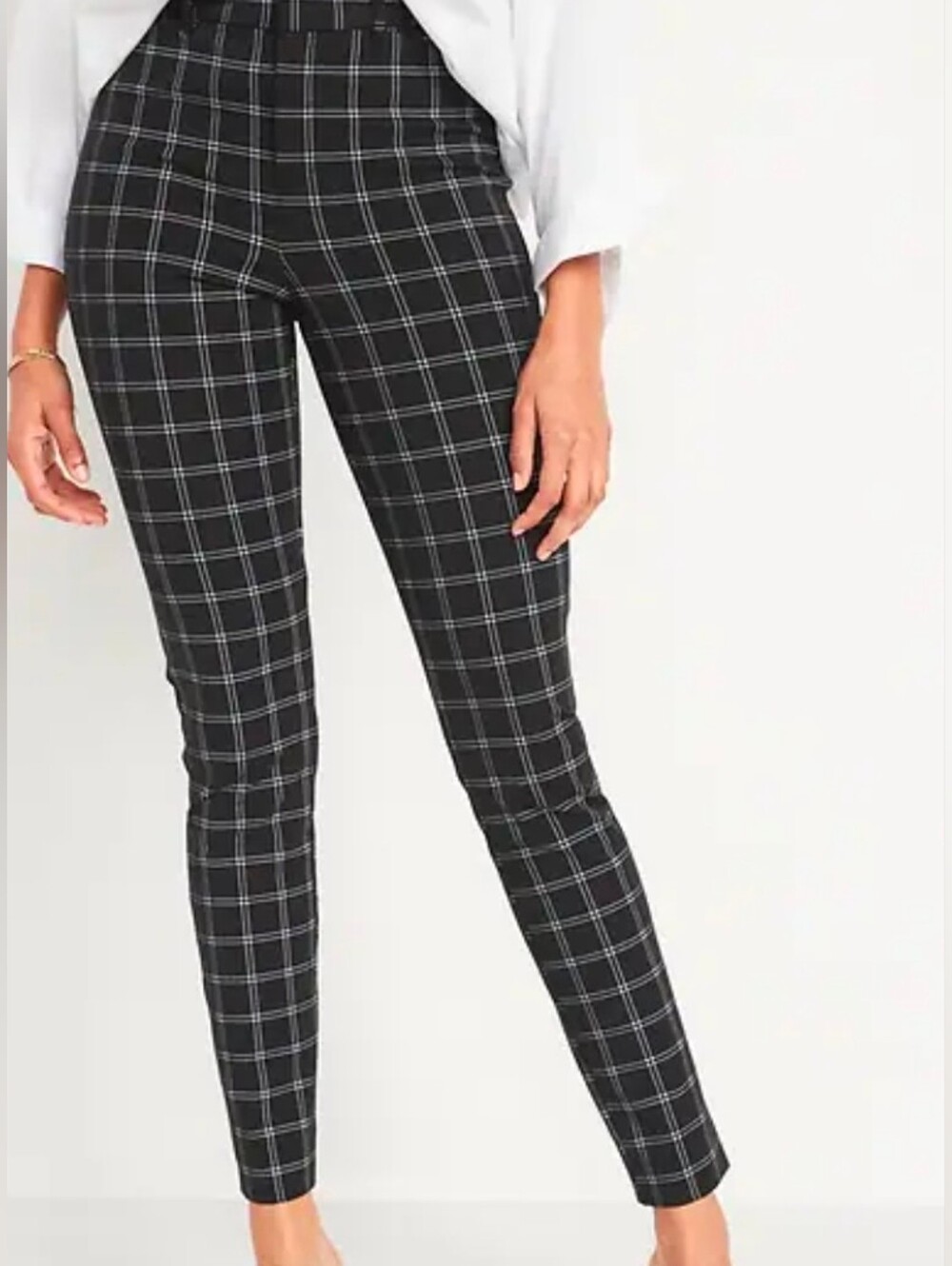 Hollister Black and White Windowpane Chinos